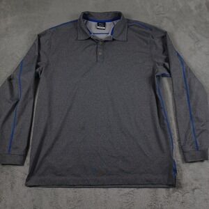 Nike Polo Shirt Mens Large‎ Gray Golf Tour Performance Dri Fit Activewear Sphere